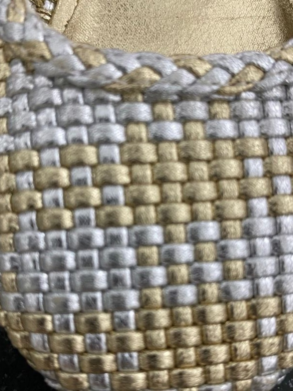 Zara Mixed Metals Woven Mary Jane Ballet Flat Party Shoe 24 7 - Picture 6 of 6